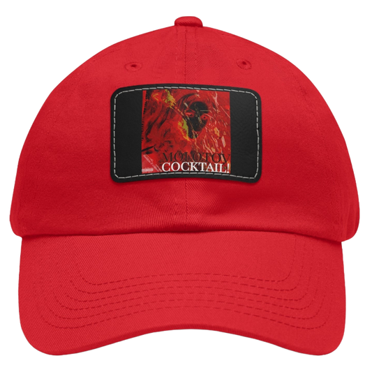 Dad Hat with MOLOTOV COCKTAiL! thaddeus & crimson Designer Band Merch Rectangular Leather Patches by $THCBand
